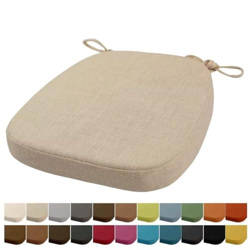 Orumrud 40x38x33CM(3CM Dicke) Stuhlkissen, Gartenstuhl Sitzkissen, Esszimmerstuhl Sitzkissen, waschbar, mit Reißverschluss, Riemen, rutschfestes Sitzkissen für Gartenstuhl (Beige 1 Stück)
