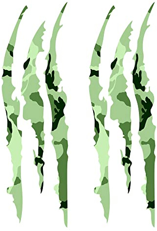 GamesMonkey® – 2 Stück Monster Claw Scratch Sticker Monster Scratch Autoaufkleber, Kratzspuren-Aufkleber, Auto-Deko-Aufkleber, starke Klebkraft, einfach anzubringen (Camouflage Grün)