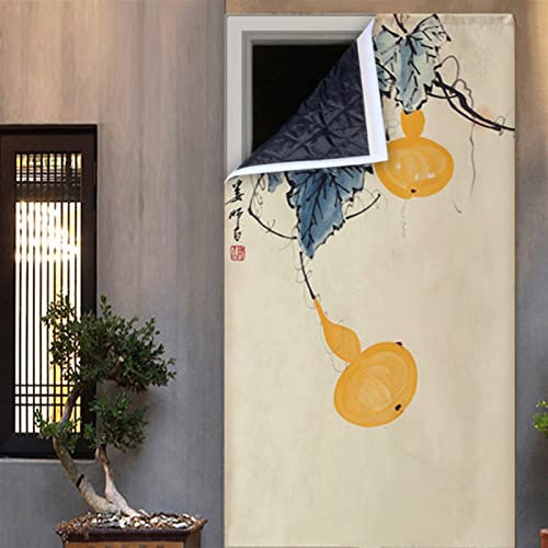 Liveinu Isolant Thermique Isolation Porte Rideau De Porte Isolant Coton Rideau d'occultation Coupe-vent Imperméable Isolation Phonique Un Panneau 70x90cm Modèle 2