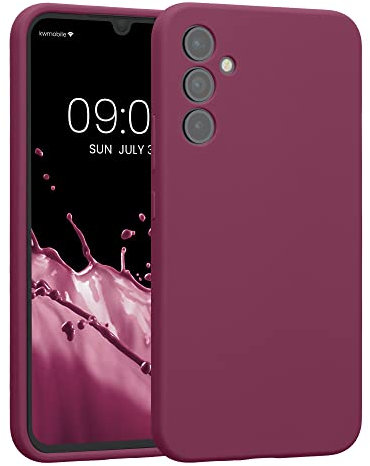 kwmobile Housse Compatible avec Samsung Galaxy A34 5G Coque - Housse de téléphone Protection Souple en TPU Silicone - Bordeaux Violet