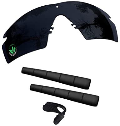 Raydi Polycarbonat Ersatzgläser & Gummi-Sets für Oakley Si M Frame 2.0 rechteckige Sonnenbrille, Schwarz, polarisiert