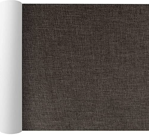GELAISI Selbstklebende Stoffe Kaffeebraun, 60x200cm Leinenstoff Reparatur Patch Self-Adhesive, Textil Flicken Selbstklebend für autositz reparatur, Fabric Sofa Reparatur, Reparieren Sie Löcher, Risse