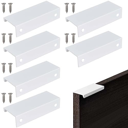 Tolenre 6 Stück Schrankgriffe Verdeckter, Versteckte Schrankgriffe Aluminiumlegierung, Unsichtbarer Möbelgriff für Kleiderschrank, Schubladengriffe für Kleiderschrank Schrank Schlafzimmer (8cm)