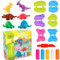 Newtic 12 Stück Knete Play Doh, Knete Zubehör für Kinder ab 3 4 5 Jahre, DIY Knetwerkzeug Dinosaurier Kinderspielzeug, Play Doh Knete Set, Pädagogisches Kreative Spielzeug Geschenk für Jungen Mädchen