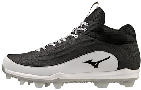 Mizuno Herren Ambition 3 Mid TPU Baseball-Stollen, Schwarz/Weiß, 50 EU