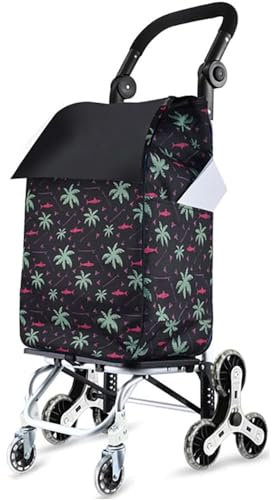 HESHS Carro De La Compra Plegable De 8 Ruedas De PU Subida De Escaleras Desmontable Carro De La Compra Plegable Impermeable De 65 Kg Carro De La Compra Plegable Impermeable De 45 L,Greener