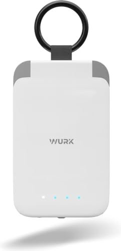 WURK Portable Mini Power Bank 2000 mAh Compact External Battery Power Bank USB C Mobile Phone Charger Emergency Charger Keychain Charger Ultra Compact Mini Battery Fast Charge Backup Power Bank