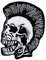 Totenkopf Punk Groß Iro Aufnäher zum aufbügeln oder aufnähen Bügelbild Aufbügler für Kleidung gestickter Bügelpatch Applikation Patch Größe 8 x 10,5 cm