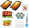 JiGiU Air Fryer Zubehör 8 Stück Heißluftfritteusen Zubehör Doppelkammer Airfryer Zubehör für Ninja Foodi AF400EU AF300EU 8L-9.6L mit Grillrost Backpapier
