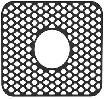 Silicone Sink Mat Kitchen Sink Protector Pad Dishes Drying Mat Anti-scratch Non-skid Filter Mesh for Bottom of Sink Faucet, Black (34 x 29cm/ 13.4 x 11.4)