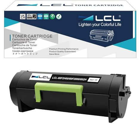 LCL kompatible Tonerkassette 60F2H00 60F0HA0 60F2000 602H 10000 Seiten Ersatz für Lexmark MX310 MX310dn MX410 MX410de MX510 MX510 MX511 MX511dte MX511dhe MX511 MX610 MX610dw MX611de MX611dhe (Schwarz)