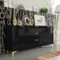 Creative Furniture Sideboard 140cm Luxury Modern TV Unit Stand - Black High Gloss & Gold Finish Accents, LUX101