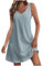 EMATOP Deals of The Day Sommerkleider Damen V-Ausschnitt Sexy Kleider Knielang Elegant Minikleid Casual Einfarbig Partykleid Baumwolle Leicht Freizeitkleid mit Taschen Shirtkleider
