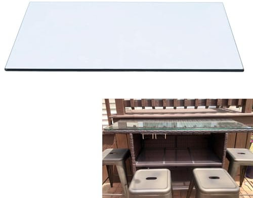 Rechteckig Glasplatte für Tischplatte, Schutzplatte mit 8mm Sicherheitsglas, Funkenschutzplatte, Glasboden für Kamin (Klarglas), für Stehpultgestell, Schreibtischplatte für Home Office(100x50cm)