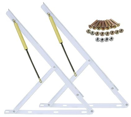 Lattenrost Hebemechanismus für Bett, Gasdruckfeder Gasdämpfer Dämpfer, Stabil und Sicher, Tatami-Stützen, hydraulische Gasfederstange, doppelte Dichtungsringe, präzises Stahlrohr(Weiß,120cm/47in)