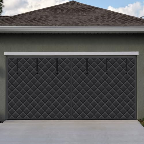 Tingjoo 16 x 7 ft Magnetic Thermal Insulated Screen Kit - Windproof, Weatherproof, Soundproof Garage Door Curtain