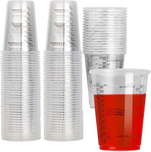 Vaso mezclador de resina epoxi, vaso mezclador de pintura, vaso medidor, para líquidos, pintura, pigmento, 50 piezas, 240 ml