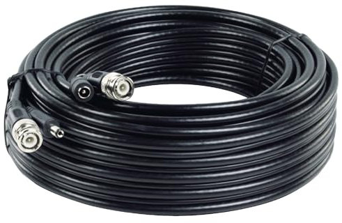 Part King 20m CCTV Security Camera Cable Lead BNC & 12v Power to Connect DVR to HD CCTV Camera