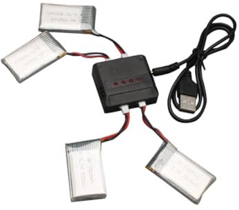 JOINPAYA Kit De Chargeur De Batterie Lipo 3 7 V 500 Mah X5c/x5sc (4 Unités) pour Quadricoptère Rc