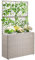 BAKAJI Fioriera da esterno con spalliera in polyrattan, 3 Vasi Removibili Contenitori per Piante, Traliccio da Esterno con grigliato ideale x Giardino, Balcone, Terrazzo, Pianta Rampicante (Crema)