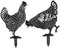 Logbuch-Verlag 2 große Hühner Deko Stecker für den Garten Ostern Gartendeko Henne Hahn Figur aus Metall 28 x 0,1 x 38 cm
