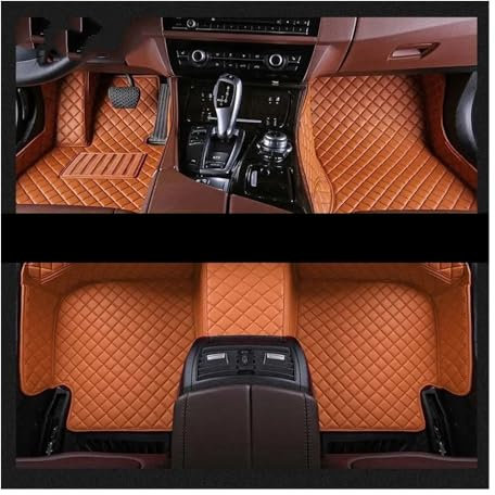 Auto FußMatten Benutzerdefinierte Auto Fußmatten Für 3er F30 2013 2014 2015 2016 2017 2018 2019 316-340 Auto Teppiche Fuß Coche(Braun)