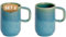 palmer Miami grosse Kaffeetassen - 2er-Set - Steinzeug - 7cm Hoch, 29 cl - türkis grün - schmal, kompakte Form - für Kaffee, Tee und Kakao - spülmaschinenfest