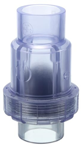 QUARKZMAN UPVC Rückschlagventil 40mm ID Einzelgewerkschaft Transparent | Rückschlagventil Passend für 1 1/4 OD Rohr DN32 Slip Swing Rückflussverhinderung