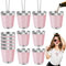 Begpoee 12 Stück Schnapsglas Edelstahl 30ml, Shot Becher Metall zum Umhängen, Schnapsbecher mit Kette, Für Hochzeitsfeiern Karneval Geburtstagsfeier Bachelorette Party(4,2 x 3,7 cm, Rosa + Silber)