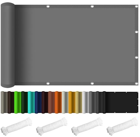 Voile d'ombrage Jardin Étanche Rectangulaire 360 x 480 cm Protection des Rayons UV Toile D'Ombre avec Cordons Bache pour Pergola pour Patio Terrasse Extérieur, Gris Clair