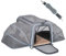 Petsfit Faltbarer Transporttasche Katze und Hund,erweiterbare Katzentransportbox mit Schultergurt Hundetragetasche Flugtasche Oxford Gewebe für Katze und Hund, M/Grau/Doppelseitig
