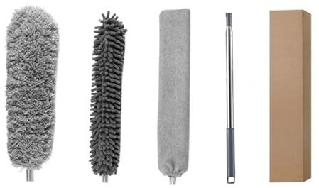 NJIEzhao Spolverino Telescopico Spolverino elettrostatico Retrattile for Rimuovere la Polvere Coperta Spazzola estesa Set di Strumenti for la Pulizia(Type2)
