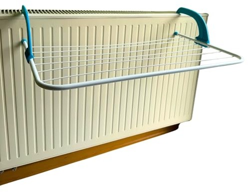 TronicXL Kleiner Wäscheständer zum einhängen in Heizung Wäscheleine klein für Heizkörper Heizkörpertrockner Wäschetrockner Heizungskörper Balkon Geländer Camping