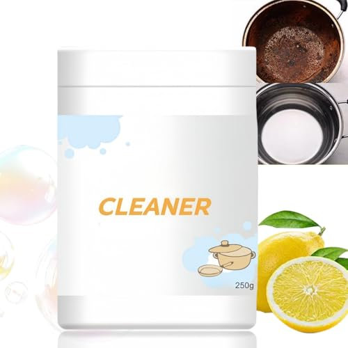 250g Powerful Kitchen All purpose Powder Cleaner,Heavy Duty Degreaser Cleaner,Stain/less Steel Polisher,Heavy Oil Cleaning Agent,Hob Cleaners,Sink Clean/er for Kitchen Pots and Pan Removing Stain