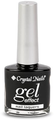 Crystal Nails - Gel Effect Nail Polish - Volumizing Formula, Long-lasting, Strong, Chip Free Nails, Glossy Salon Quality Manicure, Quick Air Dry Nail Polish (Black First)