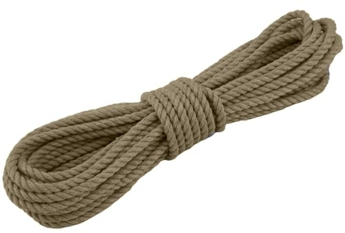 Corde de chanvre synthétique 8 mm, 10 à 100 m, en Spleitex - Corde torsadée en 3 torons - Résistante aux intempéries et aux UV - Aspect naturel - Fabriquée en Allemagne (30 m)