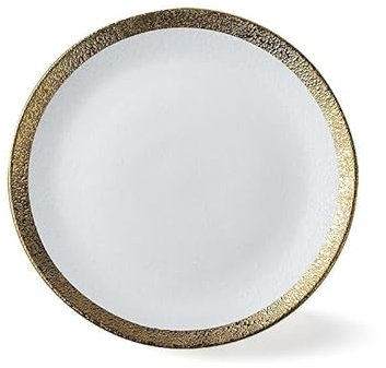 EINES Platos de Cena Cuencos y Platos Dorados Pintados a Mano Platos de cerámica for Mesa de Restaurante Platos de Hotel Platos de Pasta(10inch Plate)