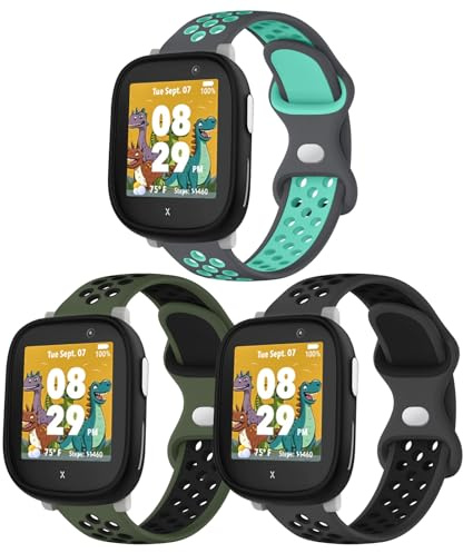 Raradev 3er-Pack Silikon-Armband für Xplora X6 Play & X6 Pro | Weiches, atmungsaktives Sportarmband. Kompatibel mit Xplora X6 Play/Pro, Anio6 & Anio5. Für Kinder, Mädchen & Jungen