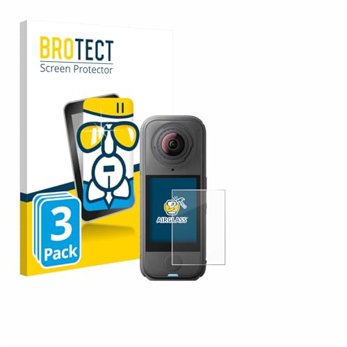 BROTECT Schutzglas für Insta360 X4 Air | 3 Stück Transparenter Displayschutz Made in Germany Schutzfolie Panzer Folie Glas 9H Anti-Fingerprint Einfache Montage Clear