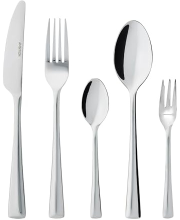 Ambition Besteck Set Siena für 12 Personen 60 Teile Edelstahl Silber Spiegel Finish Geschenk Box