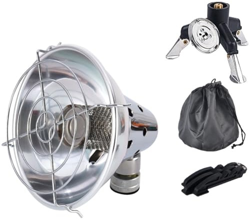 BlissfulAbode Chauffage à gaz portable pour l'extérieur - Réchaud de camping compact pour chauffage rapide avec fonctions de sécurité - Compatible avec les mini bouteilles de propane pour le camping