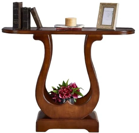 ZGNMK Table Basse Console Étroite avec Rangement, Table D'appoint en Bois Console D Entrée pour L'entrée, À Placer Derrière Un Canapé Ou dans Un Petit Espace(Brown A,90x30x80cm)