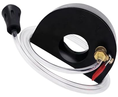 LIFKICH Winkelschleifer Abdeckung aus Edelstahl und Kunststoff mit Verstellbarem Wasseranschluss zur Staub und Funkenabwehr bei Elektroinstallationen und Schleifmaschinen