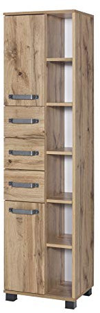 Schildmeyer Milan Hochschrank 701090, eiche Landhaus Dekor, 41.9 x 32 x 163,7 cm