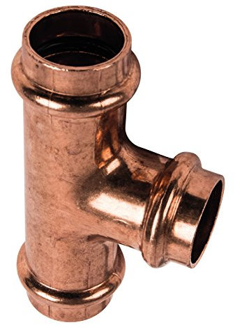 Sanitop-Wingenroth CU-Pressfitting Kupfer-T-Stück 5130, rot / gold, 12761 5
