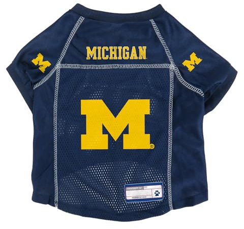 Littlearth Unisex-Erwachsene NCAA Michigan Wolverines Basic Pet Jersey, Team-Farbe, Größe L