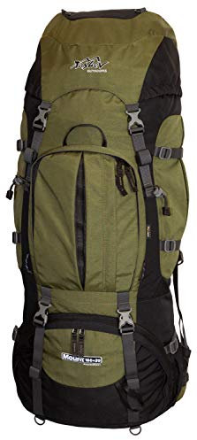 Tashev Outdoors Trekkingrucksack Wanderrucksack Mount 100 Plus 20 Liter aus Cordura inkl. Regenhülle (Grün)