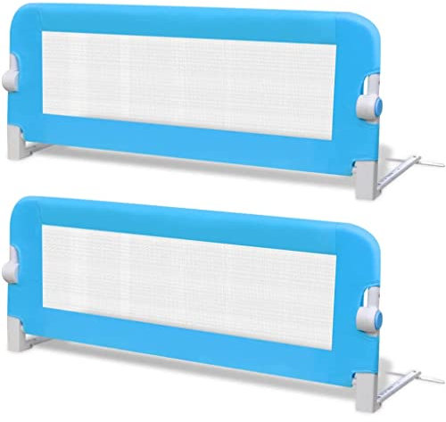 vidaXL 2x Bettschutzgitter Blau 102cm Bettgitter Kinderbettgitter Kinderbett