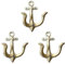 TentHome 3er-Set Maritime Dekoration Garderobe Antik Gusseisen Wandhaken Kleiderhaken Garderobenhaken Anker Doppelhaken Wandgarderobe Vintage Garten Haken, Antik Weiß