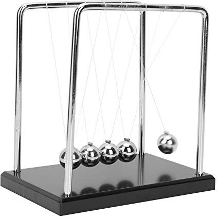 Hztyyier Newton's Cradle, 7.08 * 4.64 * 7.28in Pendulum with 5 Balls Physics Science Pendulum Desk Toy Office Desk Decoration